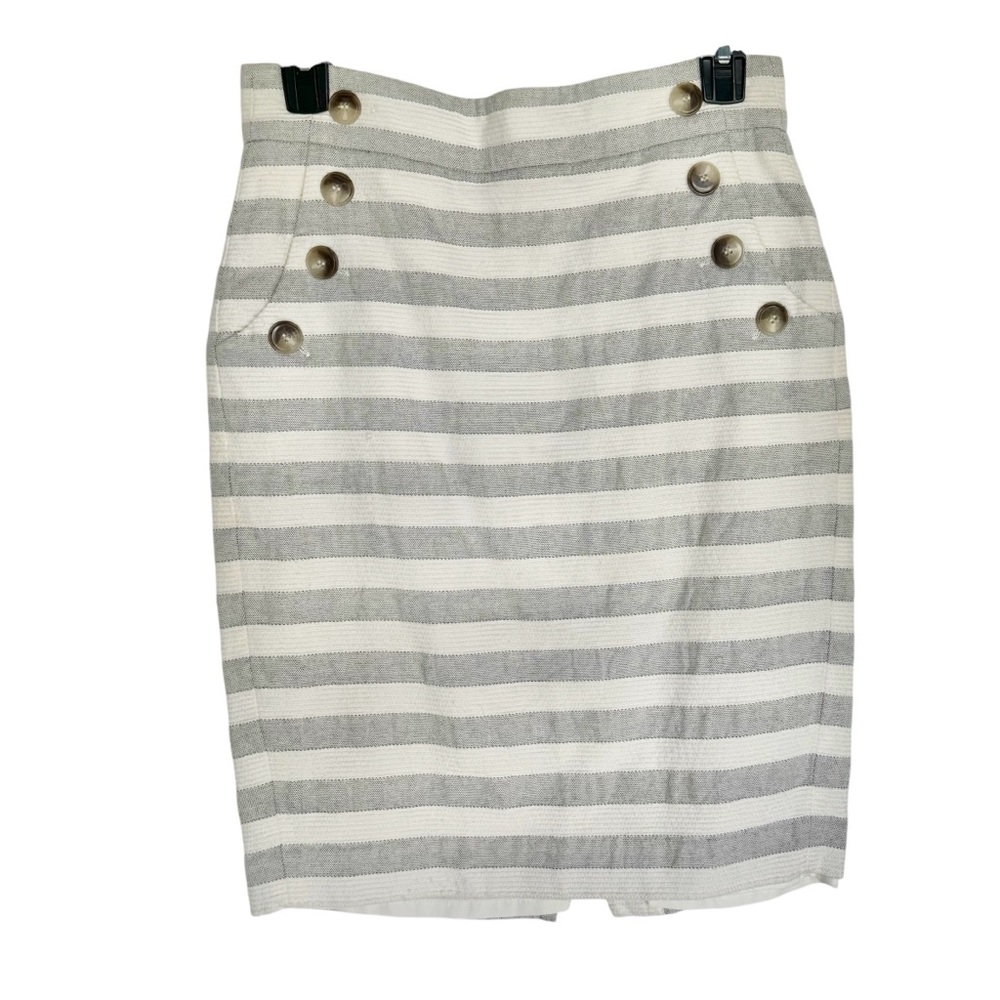 Ann Taylor LOFT Pencil Skirt with Buttons, Striped, SIZE 2